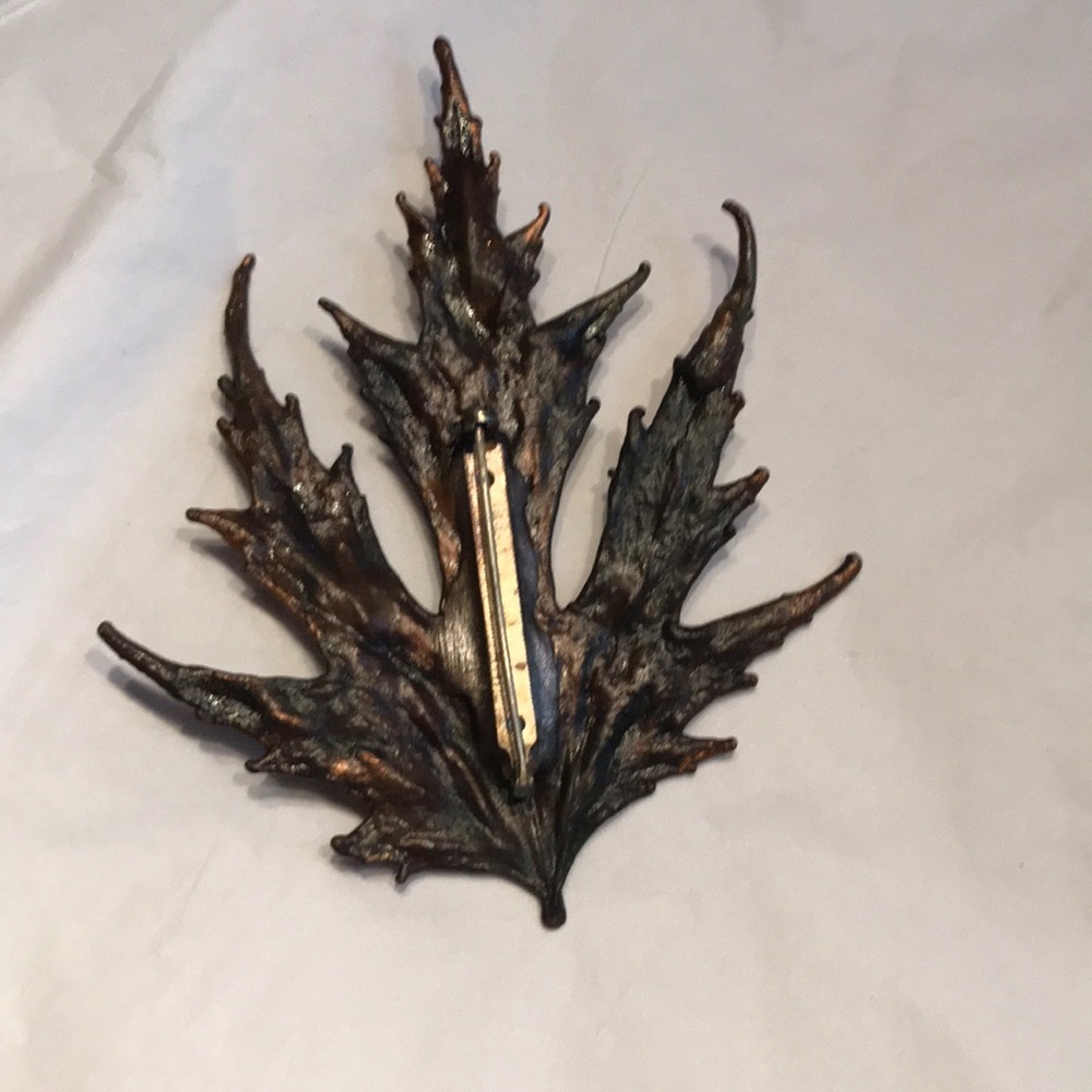 Bronze Leaf Pin One Of A Kind View 3